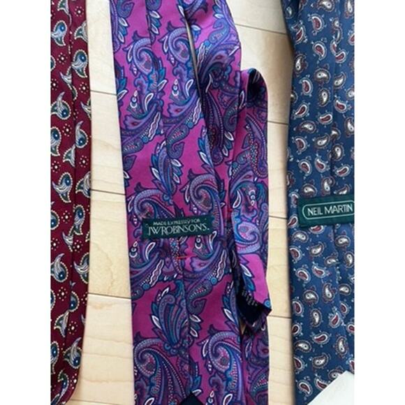 Lot of paisley colorful men's ties from Nordstrom, JW Robinson, XMI and N Martin - Picture 3 of 13